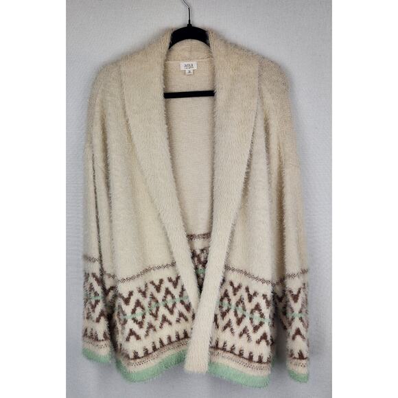 Ana Cardigan Womens 2x Eyelash Fuzzy Plush boho Aztec cabincore cozycore comfy - Picture 2 of 5